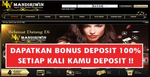 MandiriWin Bonus Deposit 100% Setiap Kali Deposit