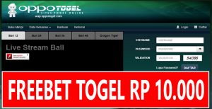 Oppo4D Freebet Togel Rp 10.000 Gak Pakai Ribet