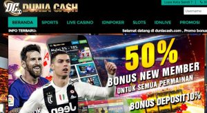 DUNIACASH Bonus Deposit Member Baru 50% Khusus Sportbook