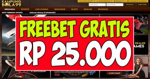 KampungBola99.com Freebet Gratis Rp 25.000