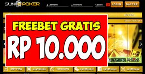 Sun88Poker.com Freechips Gratis Rp 10.000 Tanpa Deposit