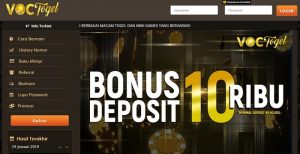 VOCTOGEL – Bonus Deposit 10.000 Member Baru