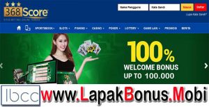 368SCORE – Bonus Deposit 100% New Member Slot Game