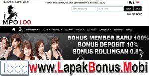 MPO100 – BONUS DEPOSIT 100% SLOT GAME MEMBER BARU