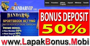 BANDARVIP – BONUS DEPOSIT PERTAMA 50% SPORTSBOOK MEMBER BARU