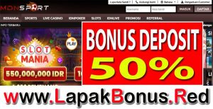 MDNSPORT – WELCOME BONUS DEPOSIT 50% LIVE CASINO MEMBER BARU