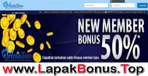 AMINTOTO – WELCOME BONUS DEPOSIT 50% TOGEL