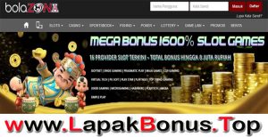 BOLAZONA – MEGA BONUS 1600% SLOT GAMES