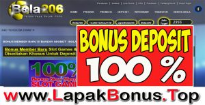 BOLA206 – WELCOME BONUS DEPOSIT 100% SLOT GAMES MEMBER BARU