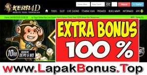 KERA4D – EXTRA BONUS DEPOSIT 100% SLOT GAMES MEMBER BARU