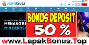 JENIUSBET – WELCOME BONUS DEPOSIT 50% LIVE CASINO MEMBER BARU