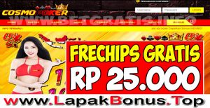 COSMOPOKER – FREECHIPS GRATIS RP 25.000 TANPA DEPOSIT