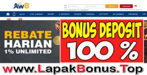 AW8 – WELCOME BONUS DEPOSIT 100% SLOT GAMES MEMBER BARU