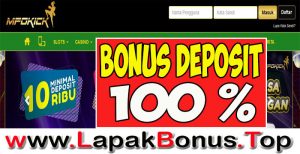 MPOKICK – WELCOME BONUS DEPOSIT 100% SLOT GAMES MEMBER BARU