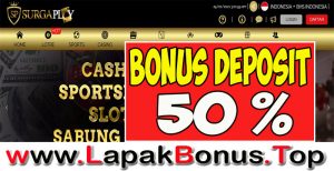 SURGAPLAY – WELCOME BONUS DEPOSIT 50% SPORTSBOOK MEMBER BARU