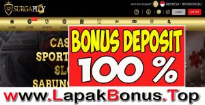 SURGAPLAY – WELCOME BONUS DEPOSIT 100% SLOT GAMES MEMBER BARU