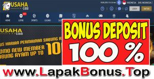 USAHA188 – WELCOME BONUS DEPOSIT 100% SLOT GAMES MEMEBER BARU