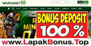 WARGANET88 – WELCOME BONUS DEPOSIT 100% SLOT GAMES MEMBER BARU