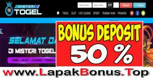 MISTERITOGEL – WELCOME BONUS DEPOSIT 50% SLOT GAMES MEMBER BARU