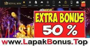 ROYALWIN – EXTRA BONUS DEPOSIT 50% SPORTSBOOK MEMBER BARU