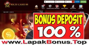 RCASH88 – WELCOME BONUS DEPOSIT 100% SLOT GAMES MEMBER BARU