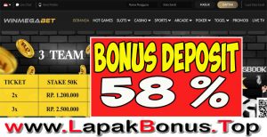 WINMEGABET – WELCOME BONUS DEPOSIT 58% LIVE CASINO MEMBER BARU