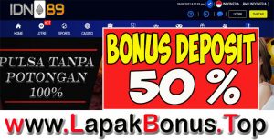 IDN89 – WELCOME BONUS DEPOSIT 50% SLOT GAMES MEMBER BARU