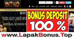 INTI4D – WELCOME BONUS DEPOSIT 100% SLOT GAMES MEMBER BARU