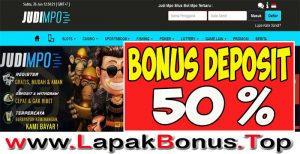 JUDIMPO – WELCOME BONUS DEPOSIT 50 % SLOT GAMES MEMBER BARU