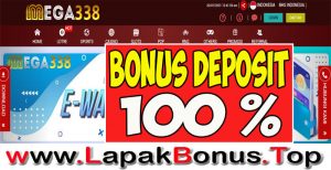 MEGA338 – WELCOME BONUS DEPOSIT SLOT GAMES 100% MEMBER BARU