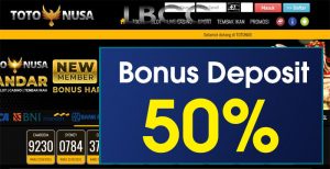 TOTONUSA – BONUS DEPOSIT PERTAMA 50% SLOT GAMES NEW MEMBER