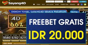 SAYANG4D – FREEBET GRATIS TERBARU TANPA DEPOSIT RP 20.000