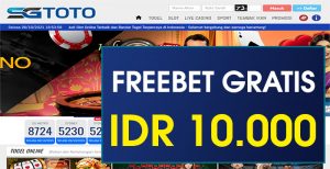 SGTOTO – FREEBET GRATIS TERBARU TANPA DEPOSIT RP 10.000