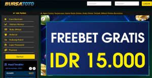 BURSATOTO – FREEBET GRATIS TERBARU TANPA DEPOSIT RP 15.000