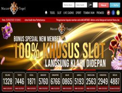 MACANTOGEL – BONUS SPESIAL NEW MEMBER SLOT GAMES100% LANGSUNG KLAIM DIDEPAN